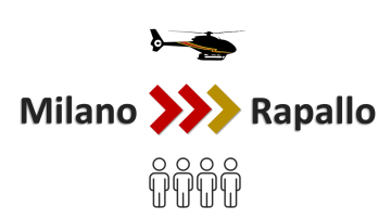 Volo privato in elicottero VIP | Milano - Rapallo | Fino a 4 persone