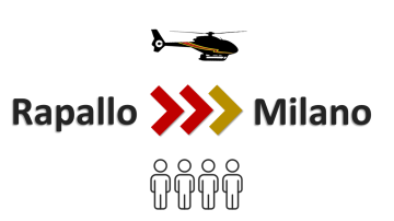 Private VIP Helicopter transfer | Rapallo - Milan Linate | 4 seats