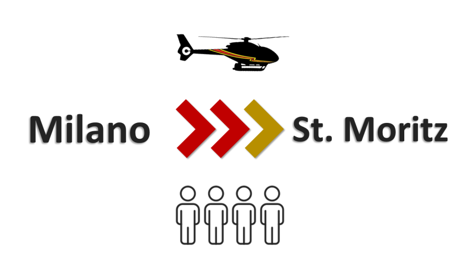 Private VIP Helicopter transfer | Milan - St. Moritz | 4 seats