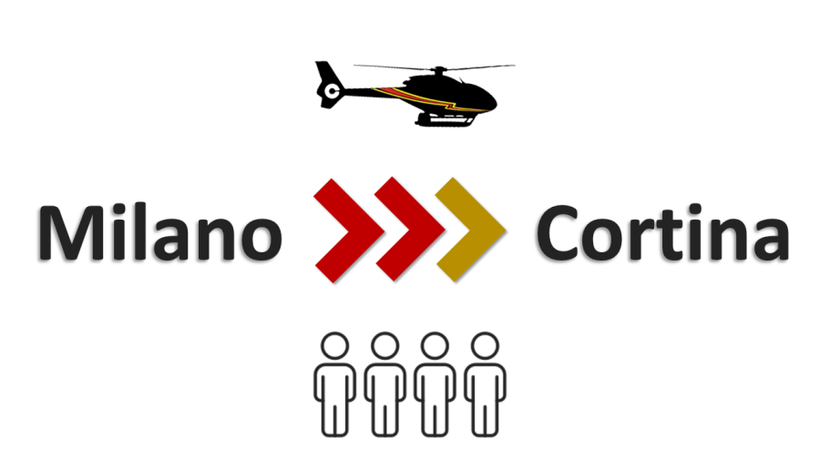 Volo privato in elicottero VIP | Milano Cortina | Fino a 4 pax