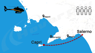 Volo privato in elicottero VIP Capri - Salerno | Fino a 4 passeggeri