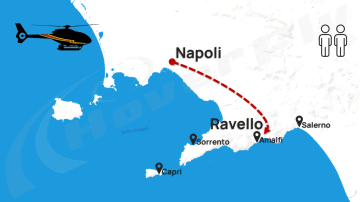 Volo privato in elicottero VIP | Napoli- Ravello | 2 passeggeri